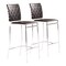 Modern Home Set of 2 Black and Silver Upholstered Counter Chairs 39&#x22;